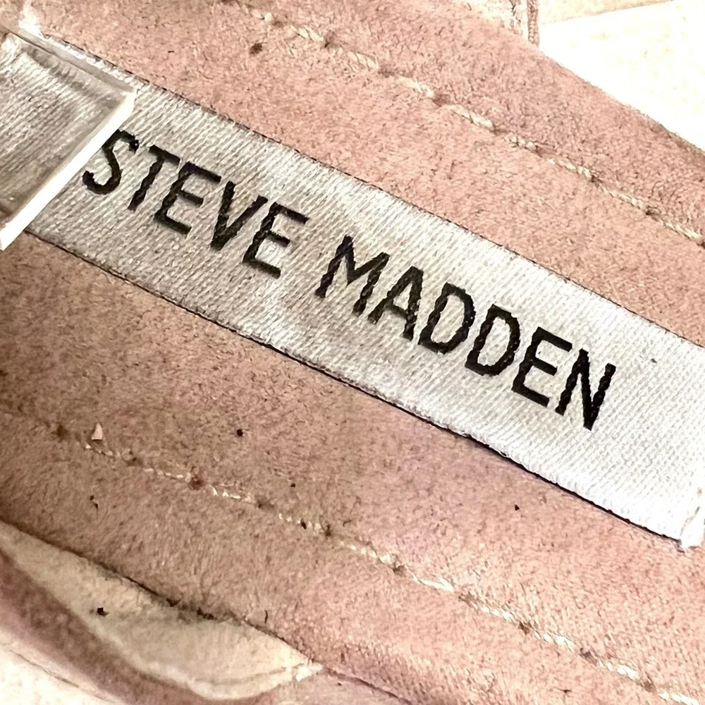 Steve Madden Apollo Suede Leather Espadrille Platform Sandals Gold Tan Boho 9M
